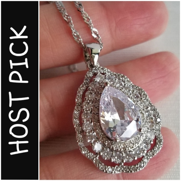Swarovski Jewelry - Swarovski Elements 925 Sterling Silver Large Teardrop Necklace NWT
